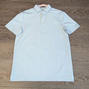 G/FORE Sky Blue Striped Polo Shirt